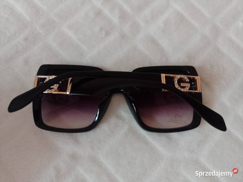 Czarne Bogato zdobione okulary przeciwsłoneczne Filtr UV-400 kat. 2  Okulary Kraków