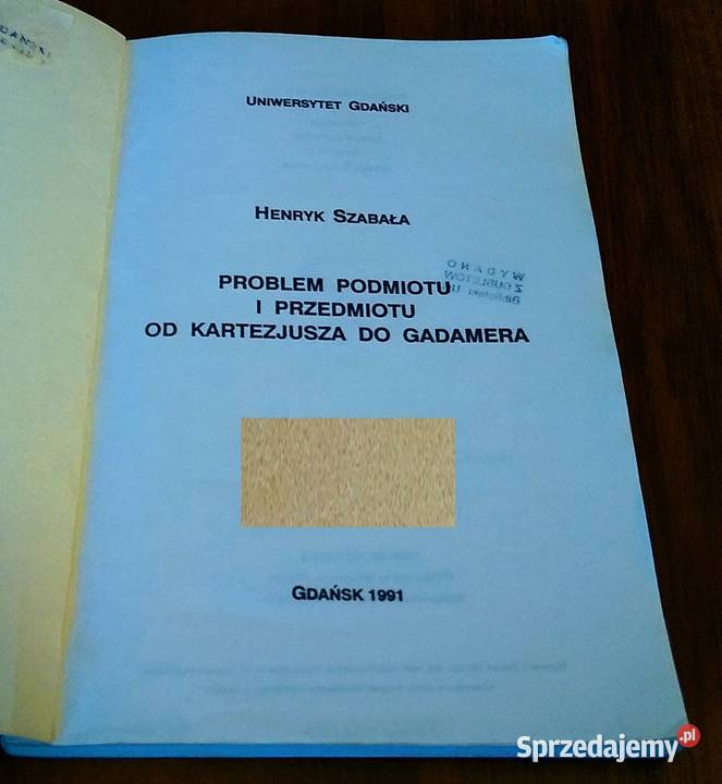 Problem podmiotu i przedmiotu Kartezjusza do Gdańsk