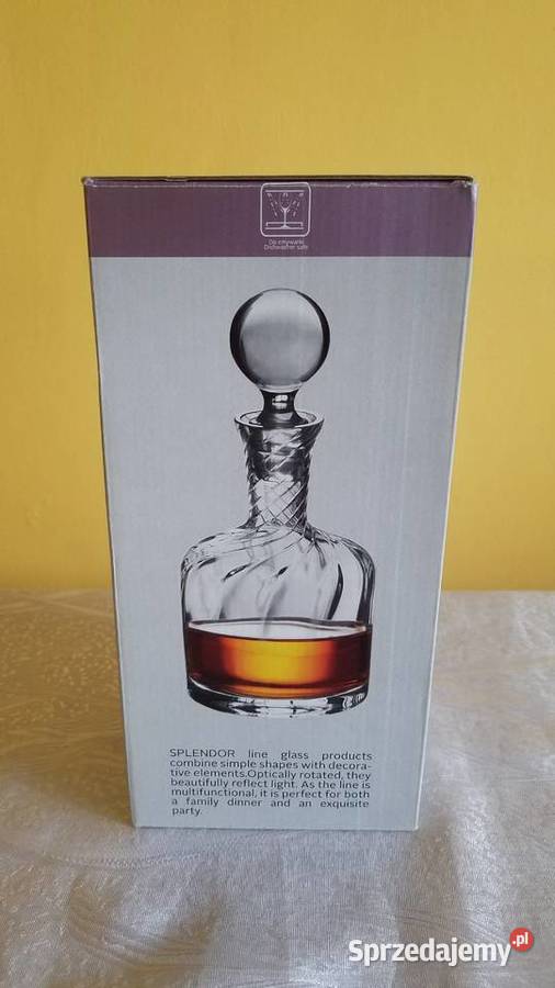 Karafka splendor na whisky 750ml Krosno handmade przezroczysty Białystok