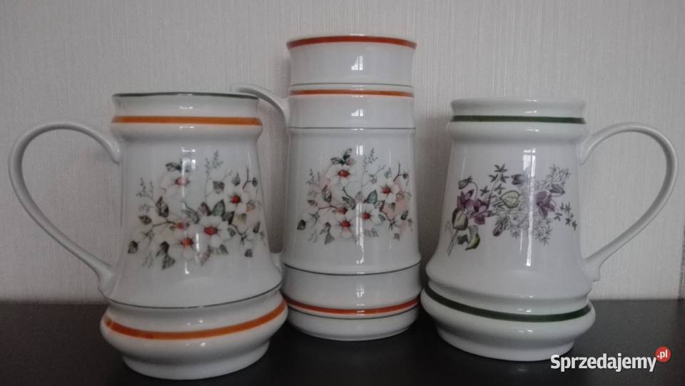 Kufel dzbanek stara porcelana Ćmielów Porcelana i szkło Warpechy Stare