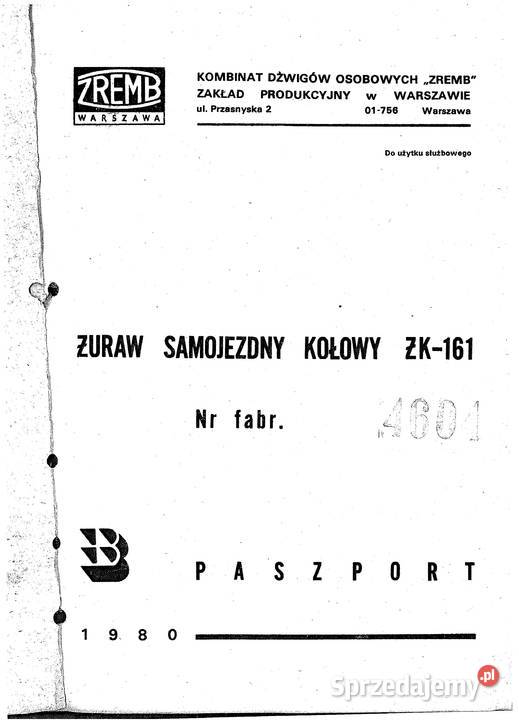 Polan ŻK162 ŻK161 DŹWIG instrukcja obsługi Kielce