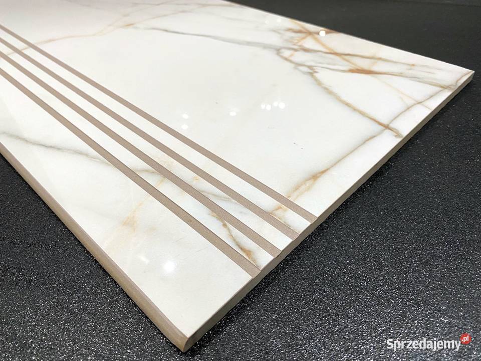 Płytki na schody Calacatta Carrara 120x30 POŁYSK Łask