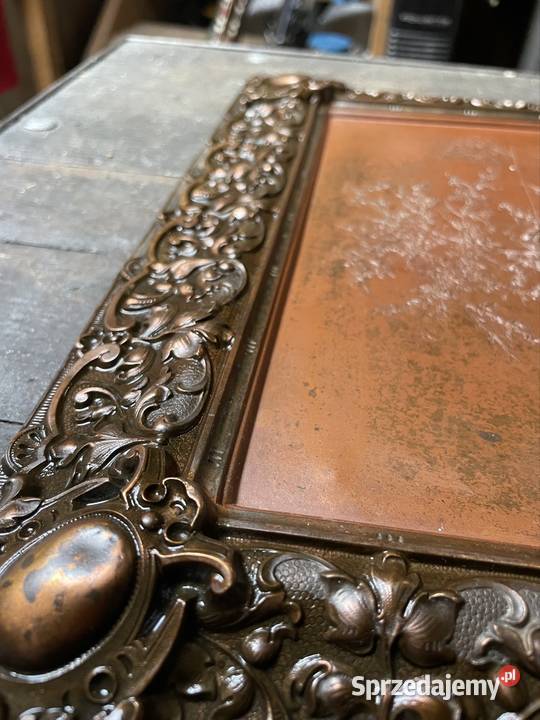 Miedziana stara płaskorzeźba relief Rzeszów sprzedam