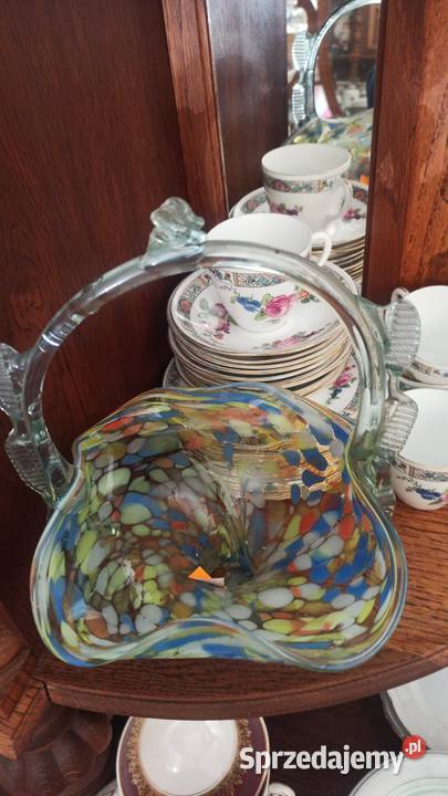 Koszyczek Szklany Typowe lat 6070 Szklane wyroby