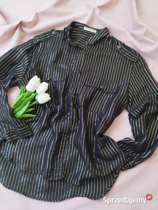 Mango Casual koszula czarna złota Rozmiar 38 M Olsztyn sprzedam