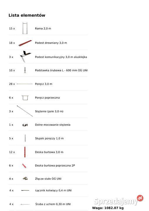 Rusztowanie elewacyjne 984m2 NOWE 12 x 82 m opolskie Stare Siołkowice