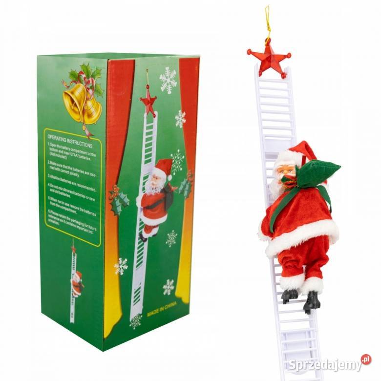 Święty Mikołaj wchodzący drabinie 66 mikołajki Jasło sprzedam