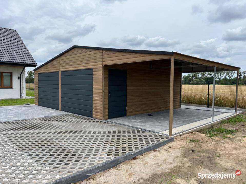 Garaż blaszany 7 x 6 Plus wiata 3 x 6 Ostrów Wielkopolski