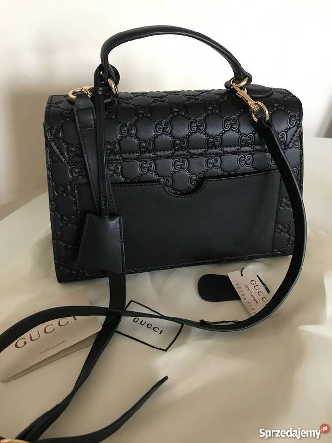 Gucci Padlock monogram medium skórzana torebka czarny Opole