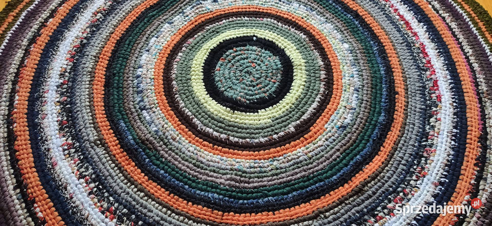 Dywan okrągły 152 rękodzieło zero waste Łódź