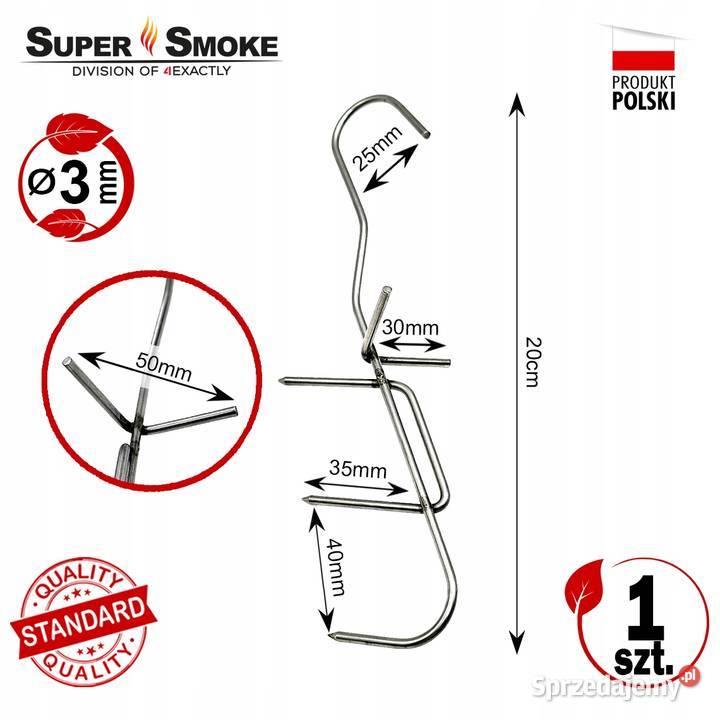 Hak Wędzarniczy Super Smoke do ryb 3mm Standard Grille i wędzarnie Białystok sprzedam
