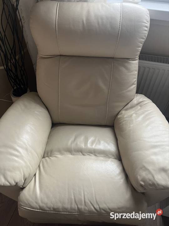 Komplet skórzany wypoczynkowy sofa fotele