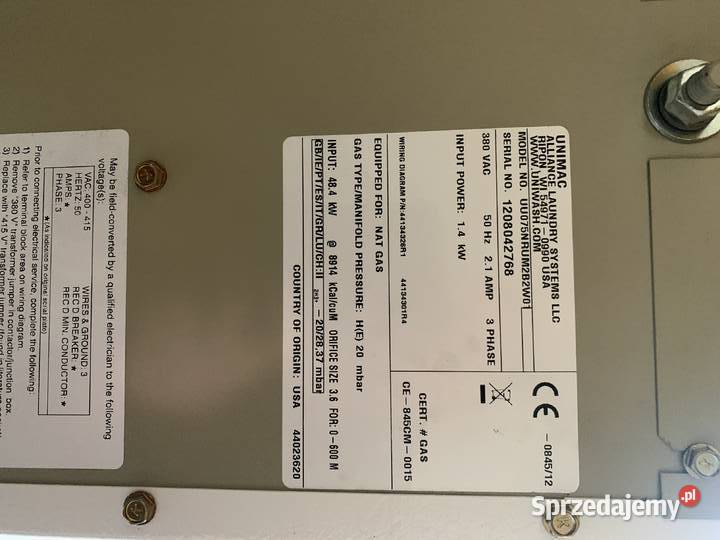 SUSZARKA PRZEMYSŁOWA GAZOWA UNIMAC UU075 INV 174 Masłów Pierwszy