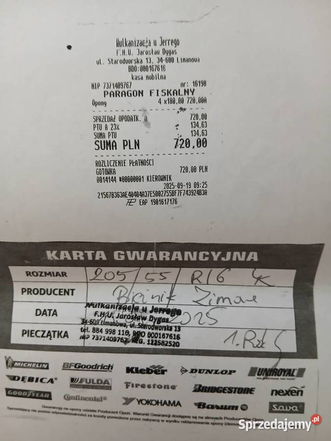 Opony zimowe bieżnikowane