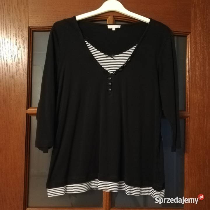 Bluzka czarna w serek 44 łódzkie Sieradz