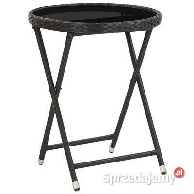 vidaXL Stolik herbaciany czarny 60 rattan PE i Stoły i stoliki ogrodowe mazowieckie Warszawa