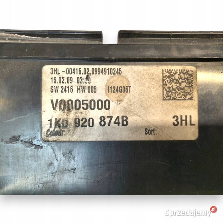 LICZNIK ZEGARY 1K0920874B VW Golf V 19 20 TDI lubelskie Chełm