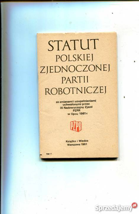 Statut Polskiej Zjednoczonej Partii Robotniczej zachodniopomorskie Szczecin