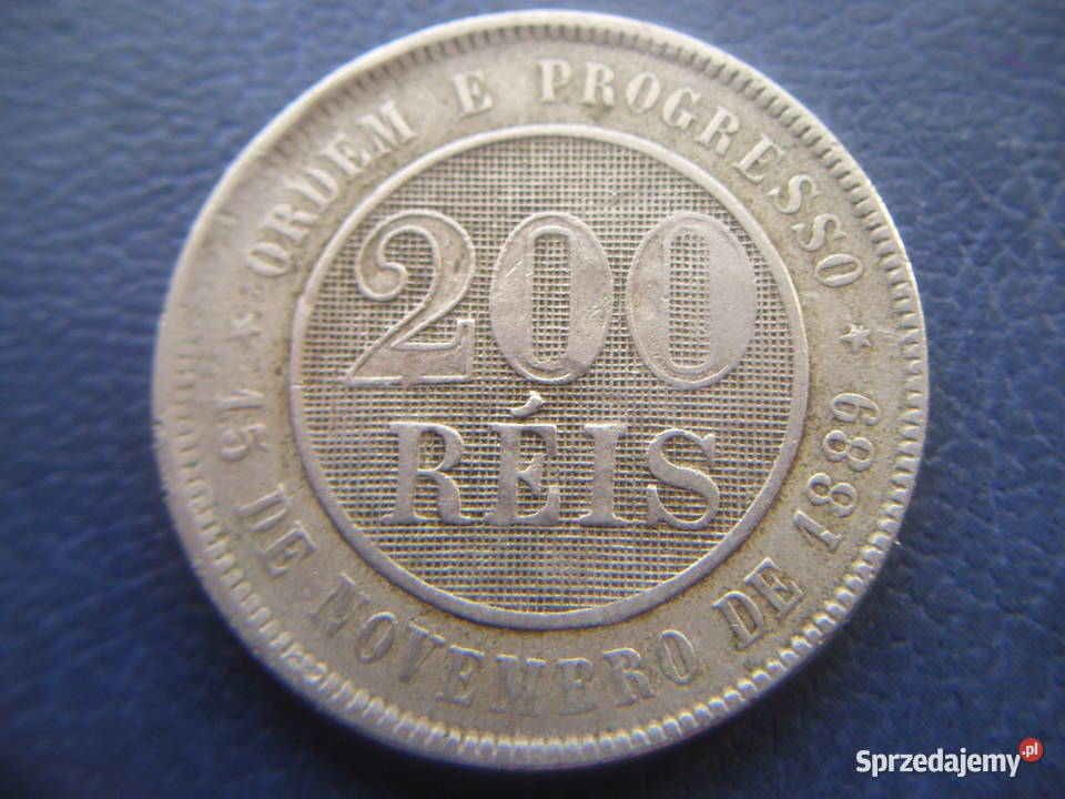 Stare monety 200 reis 1889 Brazylia Lesko