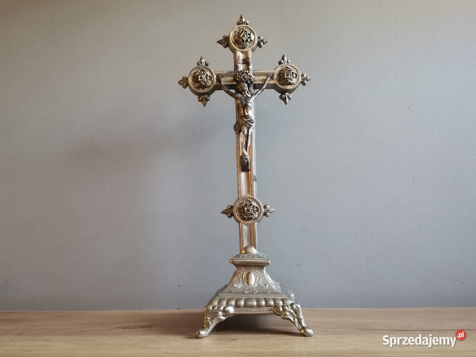 Stary przedwojenny duży Krzyż Krucyfiks Pasyjka Siemianowice Śląskie