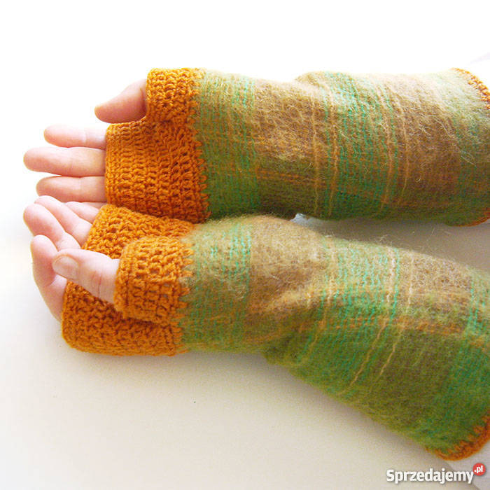 Zielone mitenkiciepłe mitenkirude Dla kobiet sprzedam