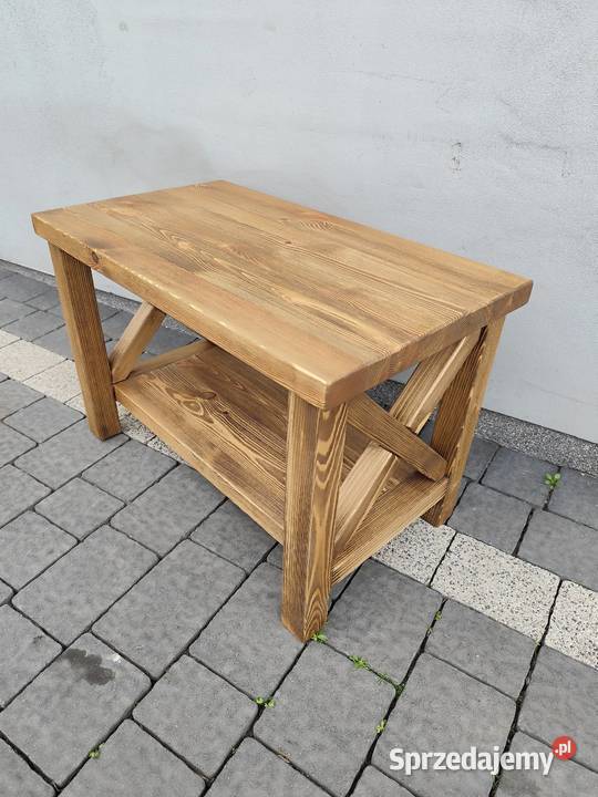 Stolik z litego drewna sosnowego 70x40x45 Zduńska Wola sprzedam