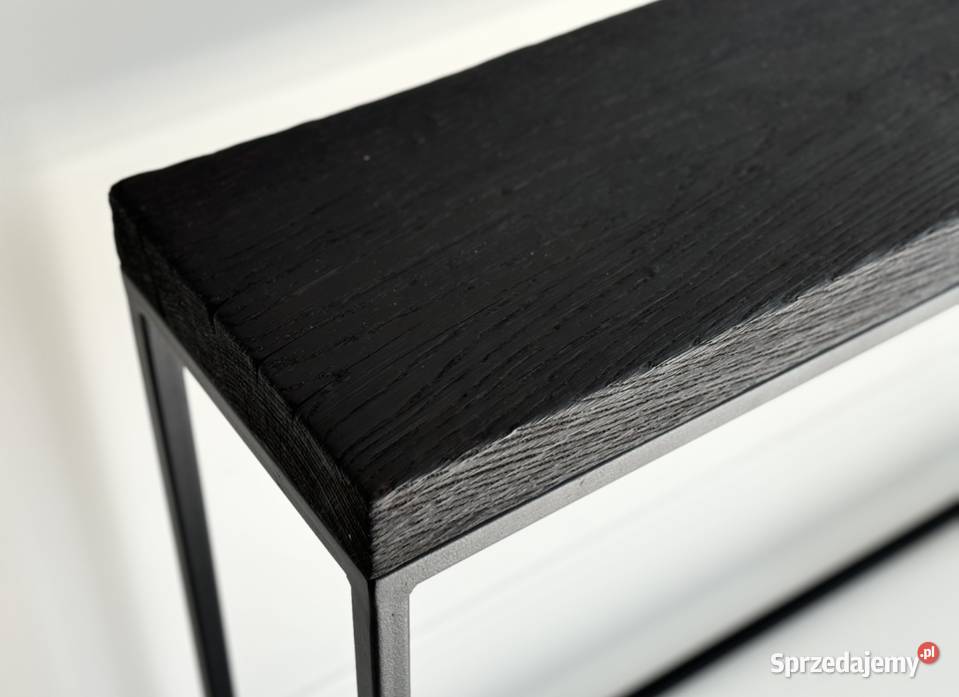 Konsola loft dębowy czarny blat Shou Sugi Ban Goleniów