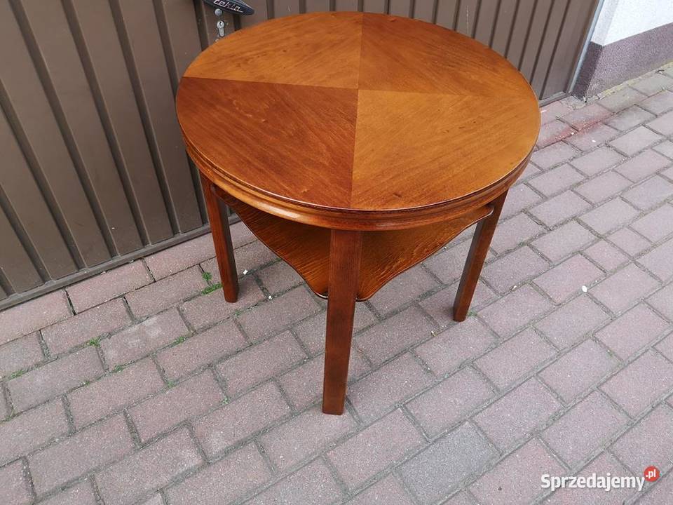 Stolik Ława ARTDECO Okrągły Orzech Stary Antyk