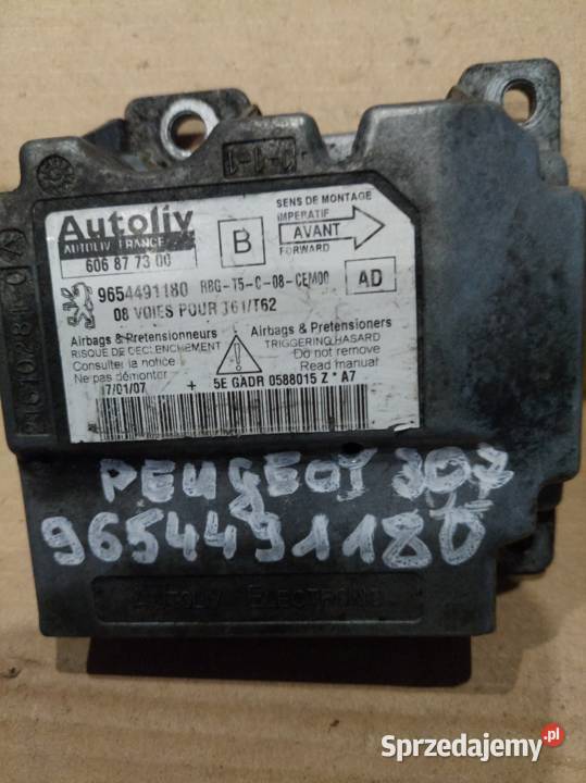 PEUGEOT 307 sensor airbag 9654491180 Motoryzacja Kielce