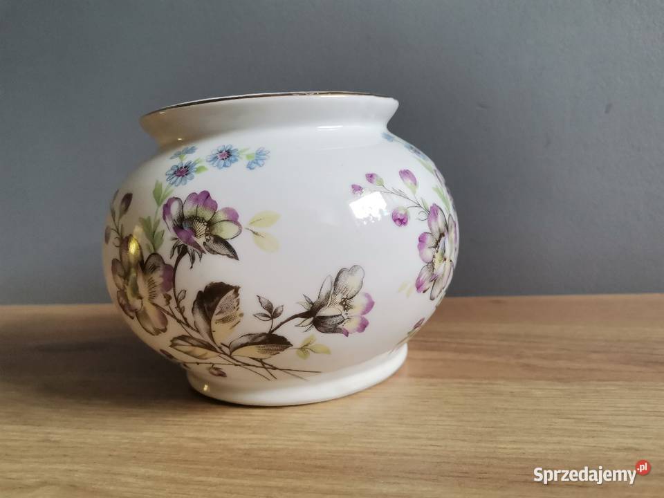 Stary wazon w kwiaty Łączka porcelana Bogucice Siemianowice Śląskie