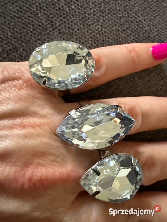 Imprezowe pokaźne pierścionki diamenty Pierścionki
