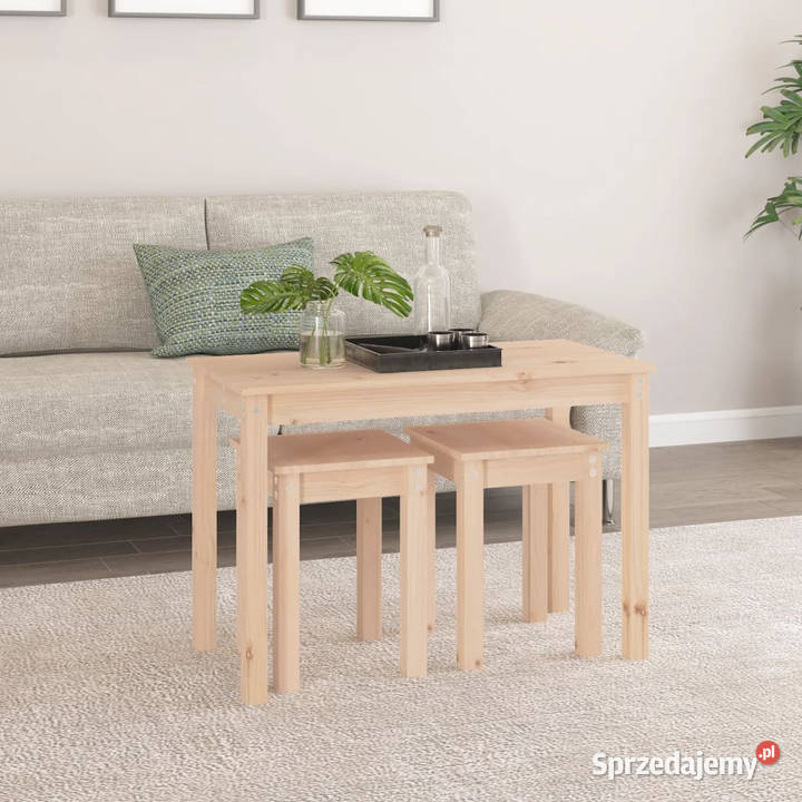 Stoliki wsuwane pod siebie 3 lite drewno sosnowe Stoły mazowieckie Warszawa