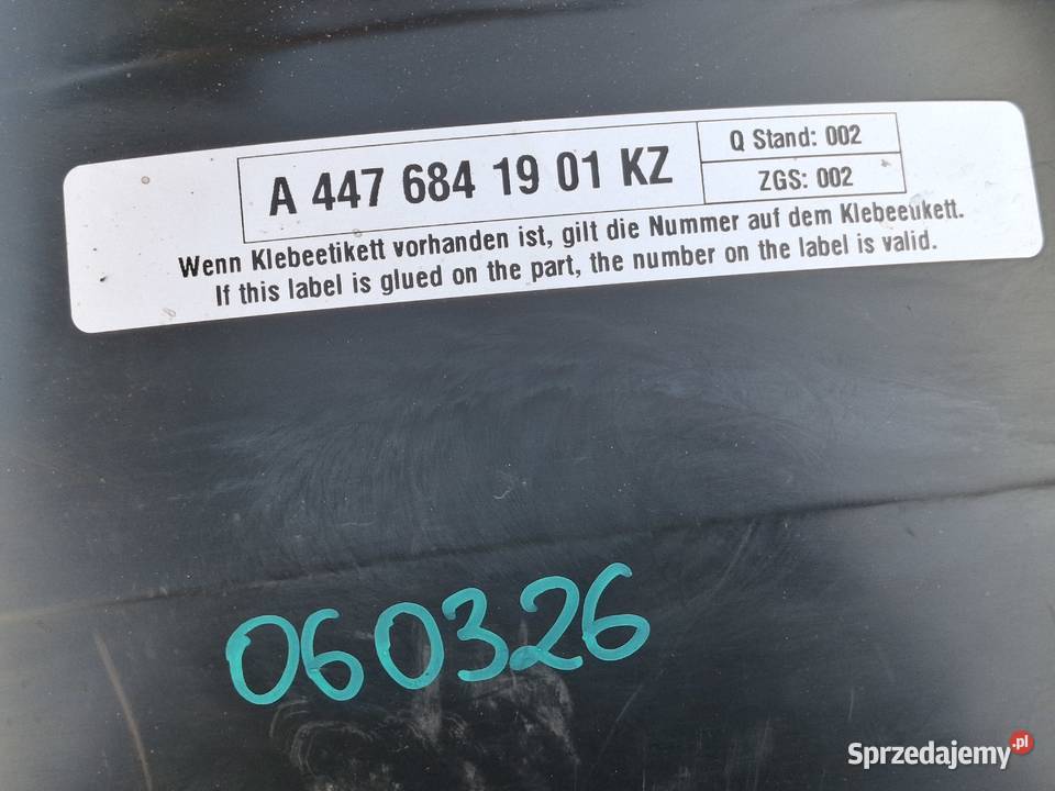 MERCEDES VITO VKLASA W447 NADKOLE PRAWY PRZÓD lubuskie Bieleń sprzedam