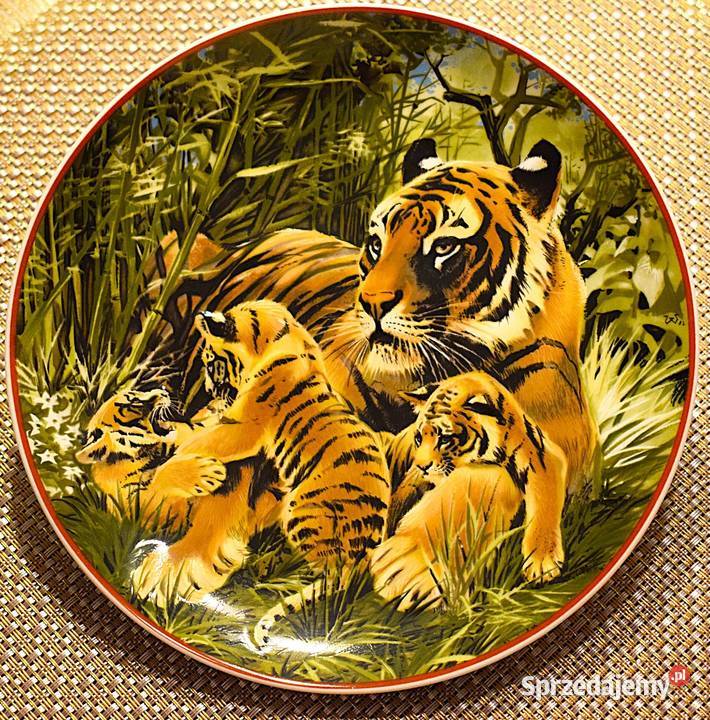 Tygrys talerz ozdobny porcelanowy VilleroyBoch Porcelana i szkło Chełmno