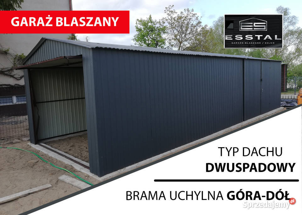 Garaż Blaszany Grafit 3x8 Magazyny Schowek Wiata