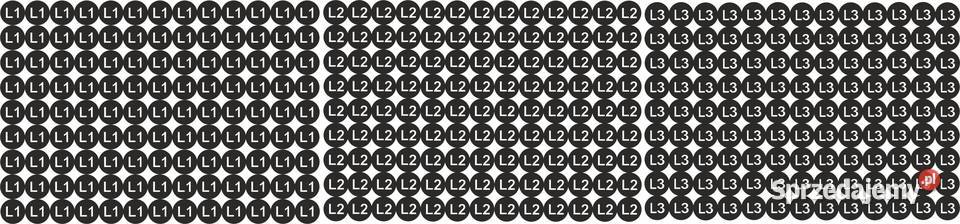 Naklejki na rozdzielnice L1 L2 L3 702 13 mm Kamionna