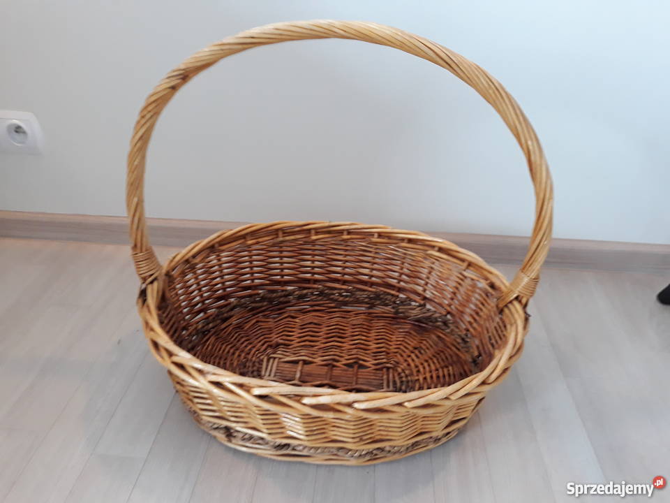 duży wiklinowy koszykna prezent rączka na kwiaty Gdańsk