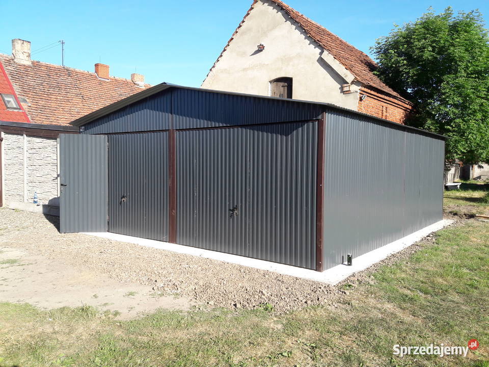 0114 GARAŻ BLASZANY GRAFITOWY Wiata Garaże Sprzedaż Malbork