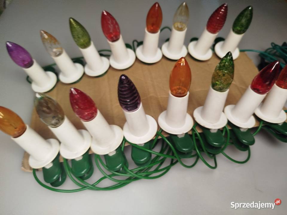 Zabytkowe lampki choinkowe z czasów PRL Zgierz