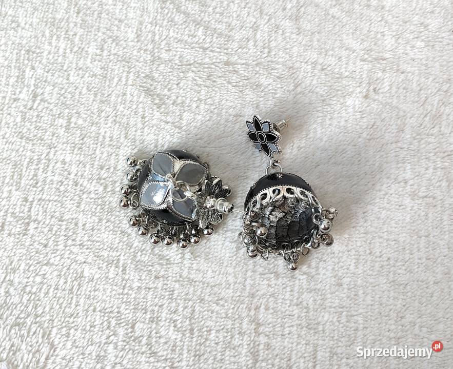 Kolczyki dzwonki jhumki jhumka czarny kolor Szczecin sprzedam