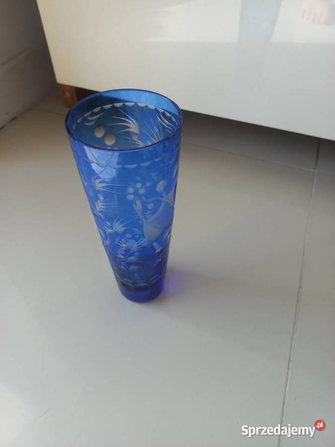 Wazon kryształowy Ryba szkło kobaltowe Toruń