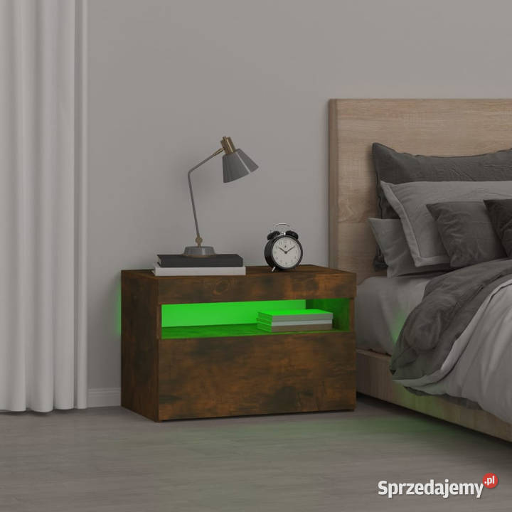 Szafka nocna z oświetleniem LED przydymiony dąb sprzedam
