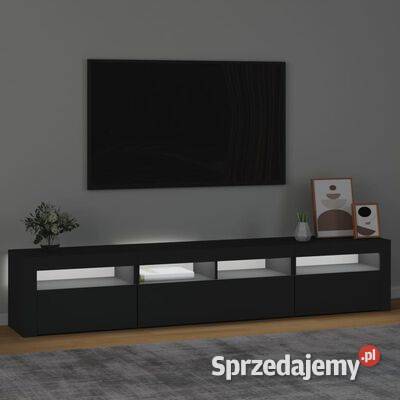 vidaXL Szafka pod TV z oświetleniem LED czarna Warszawa sprzedam