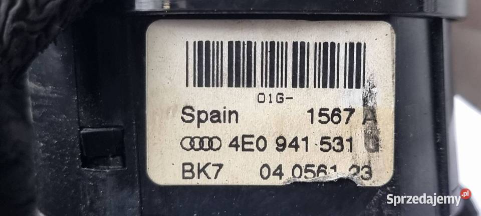 WŁĄCZNIK ŚWIATEŁ AUDI S8 D3 4E0941531 Pozostałe Lipno sprzedam