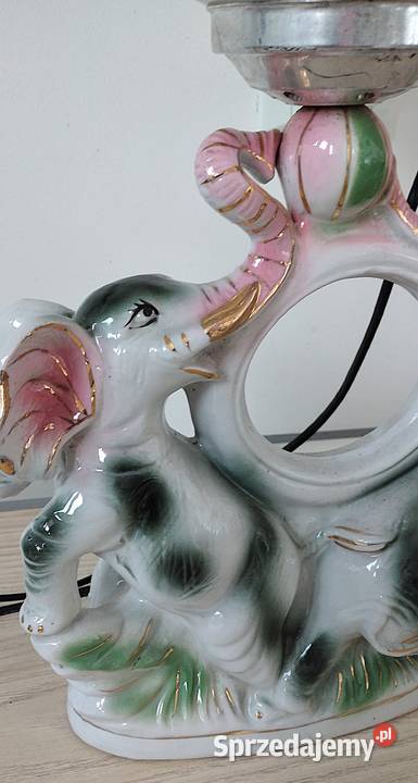 lampka ceramiczna słonie