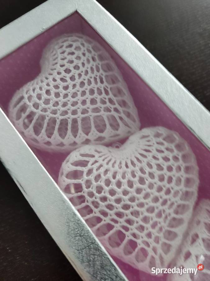 Serca szydelkowe zawieszki Dębica