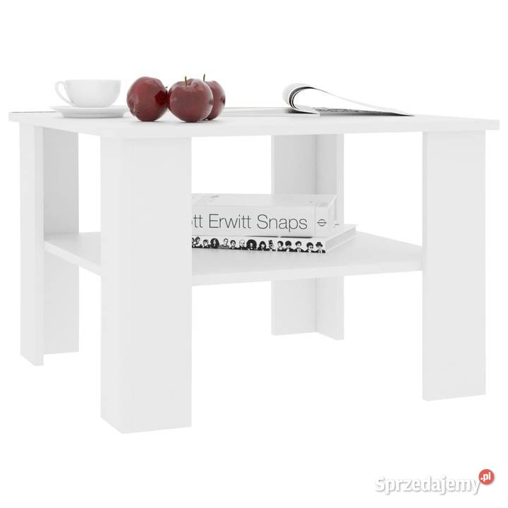 Stolik kawowy biały 60x60x42 materiał