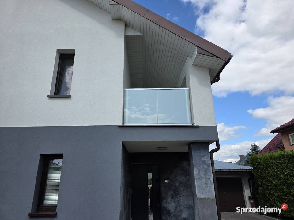 Balustrada barierka aluminium szkło biała Łuków