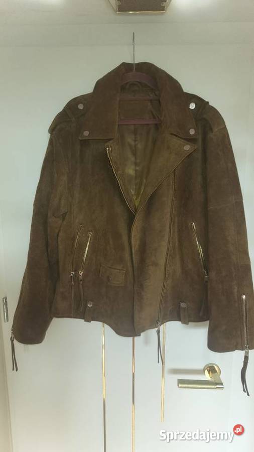 Skórzana zamszowa ramoneska Reserved 42 brązowy/beżowy Warszawa