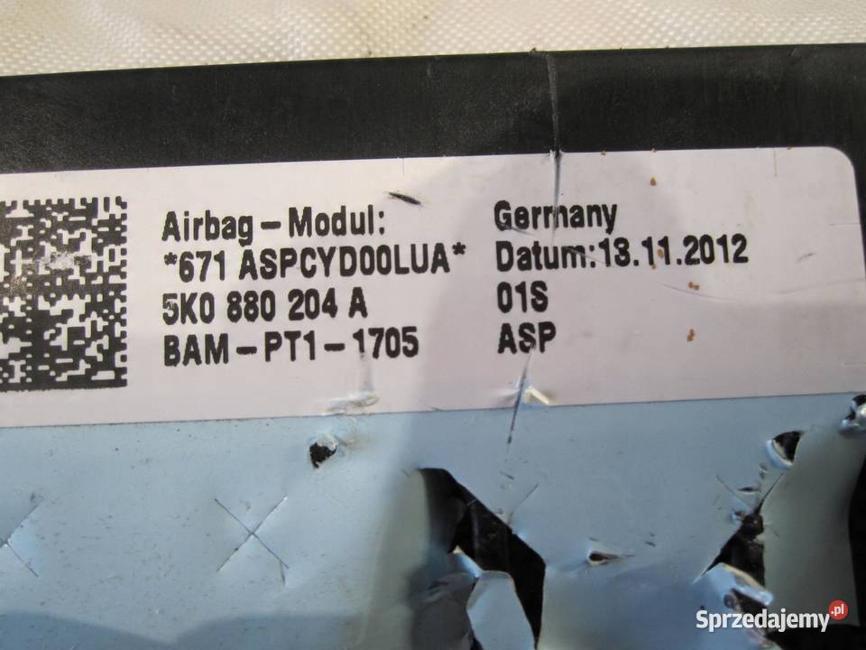 VOLKSWAGEN TIGUAN I LIFT 12r AIRBAG poduszka osobowe